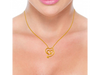 22K Interlooped Heart shaped Gold Chain Pendant