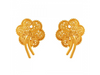 22K Delicate Flower Shape Gold Stud Earrings