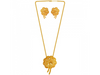 Beautiful Flower Shape 22K Gold Jewellery Set With Jali Work