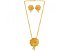 Beautiful Flower Shape 22k Gold Jewellery Set With Jali Work