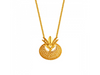 Kalash shaped 22K Gold Chain Pendant with Heart Detailing