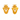 22K Inverted Triangle Shape Gold Stud Earrings With Leafy Details