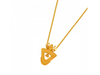 22K Triangular Gold Chain Pendant