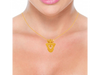 22K Triangular Gold Chain Pendant