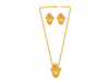 Inverted Triangle Shape 22K Gold Jewellery Set 