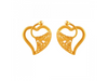 Charming 22K Heart Shape Gold Stud Earrings With Intricate Details