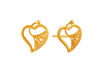 Charming 22K Heart Shape Gold Stud Earrings With Intricate Details