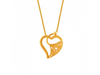 Intricately designed Heart shaped 22K Gold Chain Pendant