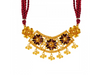 Gorgeous Square Shape 22K Gold Jewellery Set Adorned With A Meenakari Flower 