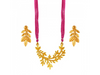 Intricately Crafted Leaf Shape 22K Gold Jewellery Set 