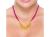 Intricately Crafted Leaf Shape 22K Gold Jewellery Set 