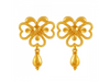 Graceful Flower Petals Shape 22K Gold Earrings 