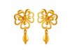 Graceful Flower Petals Shape 22K Gold Earrings 