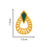 22KT (916) Yellow Gold Teal Accent Stud Earrings
