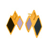 22KT (916) Yellow Gold Geometric Enamel Stud Earrings