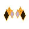 22KT (916) Yellow Gold Geometric Enamel Stud Earrings