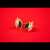 22KT (916) Yellow Gold Geometric Enamel Stud Earrings