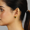 22KT (916) Yellow Gold Geometric Enamel Stud Earrings