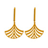22KT (916) Yellow Gold Abstract Ray Design Dangle Earrings