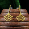22KT (916) Yellow Gold Abstract Ray Design Dangle Earrings
