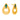22KT (916) Yellow Gold Teal Accent Stud Earrings