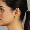 22KT (916) Yellow Gold Teal Accent Stud Earrings