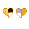 22KT (916) Yellow Gold Geometric Color Split Heart Earrings