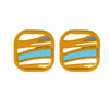 22KT (916) Yellow Gold Blue Wave Design Earrings