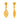 22KT (916) Yellow Gold Abstract Leaf Design Drop Earrings