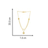 22KT (916) Yellow Gold Modern Two-Layer Necklace with Geometric Charm Details