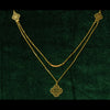 22KT (916) Yellow Gold Modern Two-Layer Necklace with Geometric Charm Details