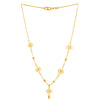 22KT (916) Yellow Gold Elegant Openwork Flower Necklace with Drop Pendant and Beads