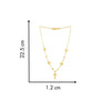 22KT (916) Yellow Gold Elegant Openwork Flower Necklace with Drop Pendant and Beads