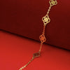 22KT (916) Delicate Gold Adjustable Bracelet with Quatrefoil Charms