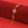 22KT (916) Filigree Design Gold Adjustable Bracelet with Geometric Accents