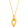 22KT (916) Yellow Gold Cutout Heart Pendant with Teal Inlay (Without Chain)