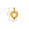 22KT (916) Yellow Gold Cutout Heart Pendant with Teal Inlay (Without Chain)