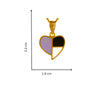 22KT (916) Yellow Gold Geometric Color Split Heart Pendant (Without Chain)