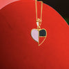 22KT (916) Yellow Gold Geometric Color Split Heart Pendant (Without Chain)
