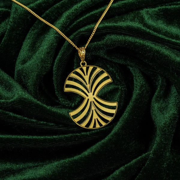 22KT (916) Yellow Gold Modern Geometric Sunburst Pendant (Without Chain)