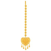 22KT (916) Yellow Gold Heart Shape Gold Maang Tika With Multiple Danglers