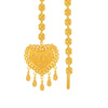 22KT (916) Yellow Gold Heart Shape Gold Maang Tika With Multiple Danglers