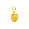 22KT (916) Yellow Gold Textured Heart Gold Pendant (Without Chain)