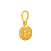 22KT (916) Yellow Gold Textured Disc Gold Pendant (Without Chain)