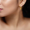 22KT (916) Yellow Gold Floral Hoop Jhumka Earrings