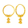 22KT (916) Yellow Gold Bali Earrings With Jhumki Drops