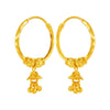 22KT (916) Yellow Gold Bali Earrings With Jhumki Drops