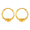 22KT (916) Yellow Gold Textured Hoop Earrings