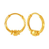 22KT (916) Yellow Gold Textured Hoop Earrings