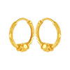 22KT (916) Yellow Gold Textured Hoop Earrings